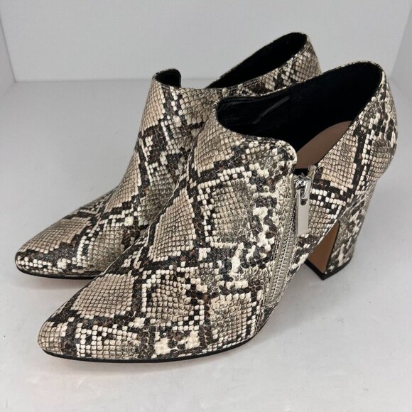 Michael By Michael Womens Shannon Griffyn Snake Zip Side Size 10 Ankle Boots - Picture 1 of 10